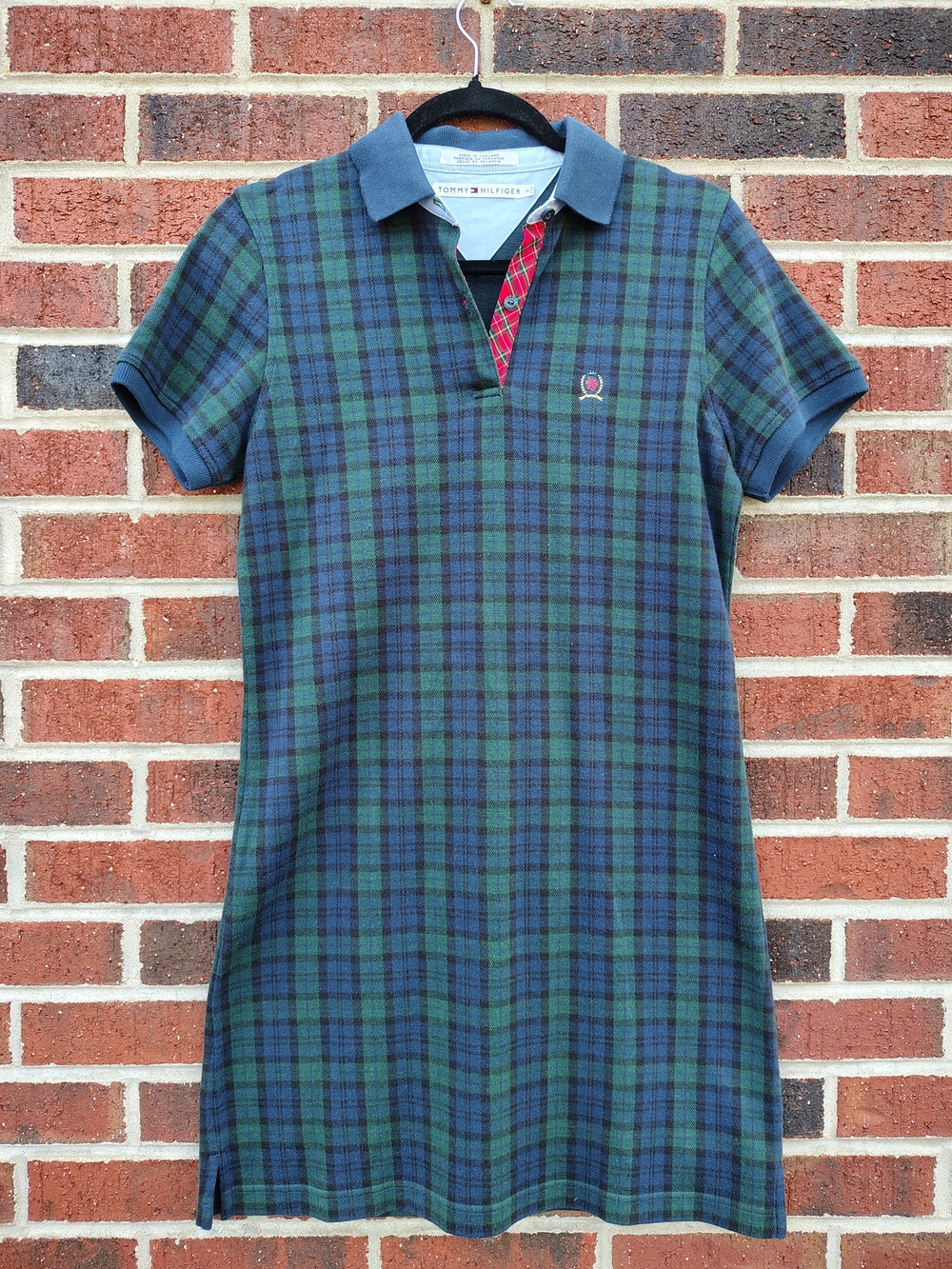 Tommy Hilfiger Green & Navy Plaid Polo Dress